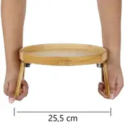 Side Tables Bamboo Sofa Armrest Tray Round