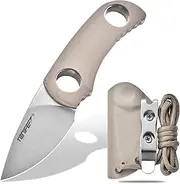 TONIFE Runer Fixed Blade Knife with Adjustable Paracord Lanyard and Kydex Sheath, EDC Knife with 4.8cm Full Tang Blade for Outdoor Camping Hiking