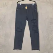 American Eagle Outfitters Jeans Womens 6 Black Destroyed Button Fly thrashed NWT