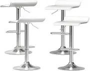 Artiss 4X Bar Stools Kitche Counter Stool Gas Lift PU Leather Chairs White