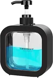 Richenda Hand Soap Dispenser Bathroom, Modern Dish Soap Dispenser for Kitchen Sink, Small Plastic Soap Dispenser for Body Wash, Shampoo, Hand Sanitizer, Lotion Dispenser-500ml - Black