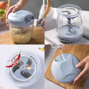 US 1-2 Pc Hand Blender Kitchen Tool Pull Vegetable Food Chopper Slicer Processor