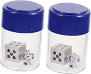 Generic 2 Sets Exploding Dice Game Trick Delicate Dice Joke Prank Novelty Cube Story Reusable Stuff Cascading Themed Stacking Accessory Self Contained Thrower Mini Cup Plastic