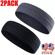2Pack Sweatband for Men Women Elastic Hairbands Yoga Sports Headbands Headwear