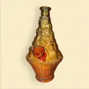 1960s made in Italy empoli genie basket of fruit smoking pipe hookah amber glass