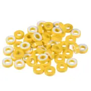 50pcs 5.5 x 11.6 x 4.4mm Ferrite Ring Iron Powder Toroid Cores Yellow White