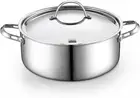 Multi-Ply Clad Stainless Steel Stock Pot, 7-Quart Pasta Cooking Canning Dutch Ov
