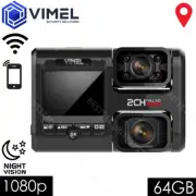 Vimel Vehicle Dual Dash Camera 4K GPS WIFI 64GB Night Vision Car Security