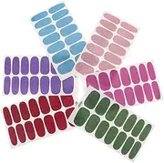 CTIRCHIU 6sheets Solid Color Gradient Nail Polish Stickers of Self-Adhesive Nail Strips Non-Fading Manicure Decals for Women Girls