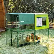 Large Chickens Coop with Nesting Box and Runs, Ideal for Broody Chickens & Chicks, Anti-Predator Chicken Coop with Wheels, Secure Hen House for 4-6 Chickens Yard