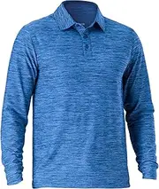 [NAVISKIN] Men's UPF 50+ Golf Polo Shirt Long Sleeve Quick Dry Athletic Workout T-Shirt