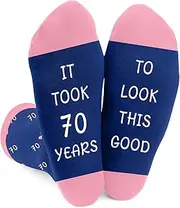 [Kiopdse] 70th Birthday Gifts for Women,Birthday Gifts for Mum Grandma Sister Daughter Female Ladies Girlfriend Best Friends Sister in Law Nanny Nana Wife Presents Socks from Mum Dad Daughter Boyfriend Friends