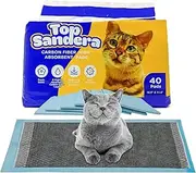 TOP Sandera – High Moisture Absorbent Pee Pads Pack of 40 Cat Litter Pads for Kitty and Puppy with 6 Layer Absorption Formula 12.9 x 17.7 Absorb Up to 625ml of Water Optimal for 2-3 Days of Use