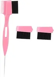 OHPHCALL 1 Set Steel Needle Eyebrow Brush Brow Spoolie Brushes Lash Tools Eyebrow Grooming Brush Eyebrow Shaper Brow Comb Pink Women's Nylon Wool Interchangeable Head Eyelash Comb
