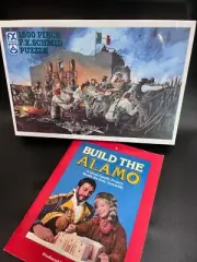 F.X.SCHMID 1500 piece For God And Texas Alamo puzzle & Build Alamo cutout book
