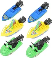GARIOUANS 6 Pcs Bath Plastic Sailboats Speedboats Motorboats for Easy Clean Bathing Fun Safe Reliable Bath Boats