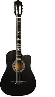 38-inch Curve Acoustic Guitar 6-String Cutaway Classical Guitar with Acc ories Kit Guitar Capo Pick Holder Celluloid Picks Tuner Guard Board Gig Bag for Beginners Students Black One Size