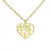 Tree of Life Heart Necklace Stainless Steel Necklace