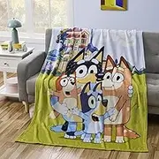 Bluey Character Throw Blanket – Soft and Cozy 46” x 60” Micro Raschel Blanket – Lightweight Plush Ultra Soft Throw for Boys & Girls