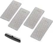 4 Pieces Diamond Sharpening Stone Fifchall Honing Stone Diamond Stone Lapping Plate Fine Coarse Bench Stone for Kitchen Sharpening Blade Blunt Chisel, 400, 600, 1000, 1200 Grit, with Angle Guide