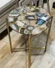 Natural Mix Agate Console Drink Table Top Agate Stone Side End Table Top Decors