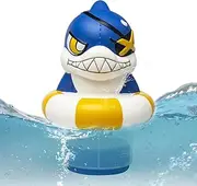 Floating Chlorine Dispenser,Floating Pool Chlorinator | Shark Design Fit 3-Inch Tabs Hold 4 Tablets Container Floated for Hot Tub Ground Spa Pond
