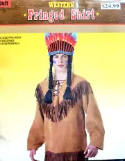 Western Fringed Shirt Top Halloween Costume Dress Up Cosplay Reg-xxl