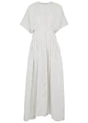 Palmer//harding Exhale Striped Twill Maxi Dress - Ivory - 14 14