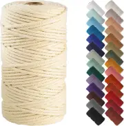 NOANTA Cream Yellow Macrame Cord 4Mm X 109Yards, Colored Macrame Rope, Cotton Co
