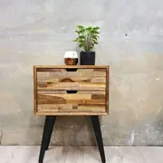[MANGO TREES] "Darcy" Timber Bedside Table 2 Drawers