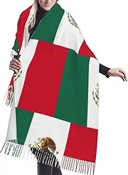 [DRTGEDS] Flag Of Mexico Scarfs For Women Fall Winter Scarves Pashmina Shawls And Wraps For All Season Christmas Gift