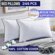 2/4/6PCS Cotton Cover Bamboo Pillow For Back and Side Sleep Standard King Size