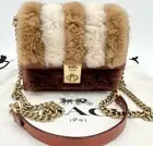 Coach Hutton Bag Patchwork Sherling Cocoa Leather Shoulder Bag. BNWT
