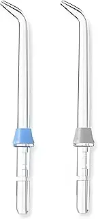 Quacc 2pcs Replacement Classic Jet Tips, Water Flosser Replacement Tips, Compatible with WaterPik Flosser WP-100 WP-250 WP-450 WP-560 WP-660 WP-811 WP-861W WP-900 WP-940 WP-950 (Blue and Grey)