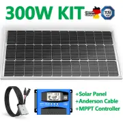 300W Solar Panel Kit 12V Mono MPPT Controller Caravan Power Battery Charging