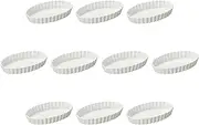 Set of 10 White Oval Oval 10 Pie Plates, 10.2 x 6.5 x 1.3 inches (26 x 16.5 x 3.2 cm) | Pie Plate, Ceramic, Setomonohonpo