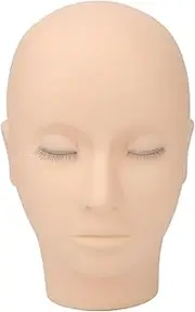 Lash Mannequin Head, Soft Silicone Practice Training Head, Eyelash Extension Mannequin Head, Doll Face Head for Makeup Practice, Eye Extension Training, Massage, Easy to Clean