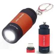 Mini Keychain Lamp Keychain Pocket Torch USB Rechargeable LED Light Flashlight L