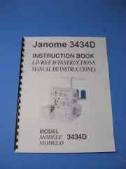 Janome 3434D Serger Overlock Sewing Machine Instruction Manual - Printed