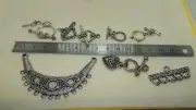 Mixed bulk lot of Tibetan Silver Charms, spacers, beads & clasps