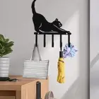 Black Wall Hook Iron Coat Rack Creative Cat Key Holder Bedroom