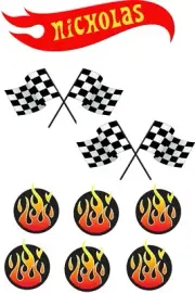 HOT WHEELS Decoration Kit Personalised Edible premium Icing Image Cake Topper