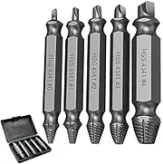 Kiwinvou Screw Extractor Set,5 PCS Easy Out Bolt Extractor Set,Damaged Screw Extractor Set, Extractor Bit Set DIY Hand Tools Gadgets Broken Bolt Extractor Screw Remover Sets