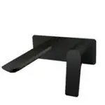 Aquaperla RUSHY Matt Black Solid Brass Square With Spout Wall Mixer
