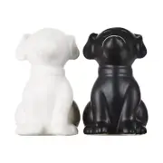 NEW Black White Dog Novelty Ceramic Salt & Pepper Shakers Set