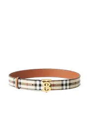 Burberry Check and Leather TB Belt