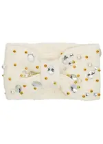 Lele Sadoughi Ivory Embellished Stretch-knit Headband ONE SIZE