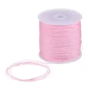 1mm Nylon Satin Cord 109 Yards Bracelet String Beading Thread, Pink