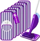 6 Pack Reusable Mop Pads for Swiffer WetJet Spray Mop, Wet Refill White
