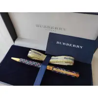 在飛比找蝦皮購物優惠-全新正品 BURBERRY 經典格紋金飾旋轉鋼珠筆 原子筆 